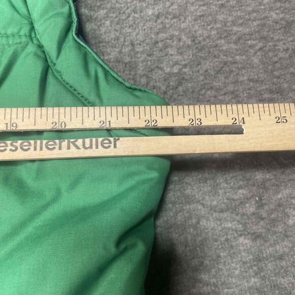 Vintage Beconita Vest M Green Navy Puffer Sleeveless Front Zipper Snap Buttons - Picture 8 of 8